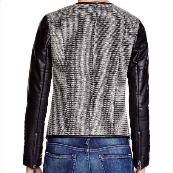 Bagatelle Collection Tweed and Faux Leather Jacket - Picture 2 of 8